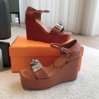 Hermes women's platform wedge sandal with kelly buckle size35-42 boutique iinclusion