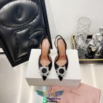 Pre-order amina muanddi sunflower-detailed velvet heel pump sandal slingback party wedding shoes 35-
