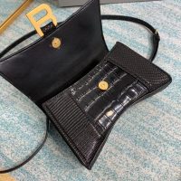 Balenciaga crocodile-grainy hourglass top-handle handbag crossbody flap messenger full packaging - 图片 3