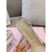COD 缪缪 Miu pointed heel pump sandal kitten heel slingback in patent leather size35-42 5.5cm height - 图片 4