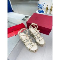 Valentino rockstud wedge espadrilles platform ankle strapped sandal size35-42 - 图片 6