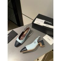 Chanel chunky heel slingback pump size 35-40 4.5CM height