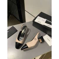 Chanel chunky heel slingback pump size 35-40 4.5CM height