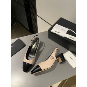 Chanel chunky heel slingback pump size 35-40 4.5CM height