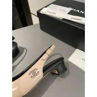 Chanel kitten-heel slingback pump flat ballerina shoes size 35-40