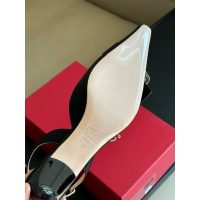 Roger RV velvet kitten heel slingback sandal women's daily heel pump slipon size35-42 - 图片 7
