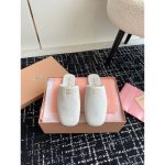 Miumiu suede slide mules half drag shoes summer flap sandal indoor healthy slipper size35-42