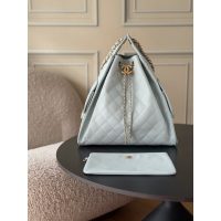 chanel small shoulder bobo bag with removable clutch in caviar calfskin