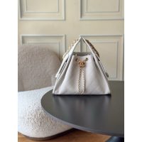 Small diamond-quilted Chanel hammock handbag/drawstring shoulder hobo tote/chain crossbody bag