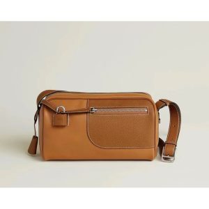 Hermes men's etaupe shoulder crossbody messneger bag-full handmade boutique package