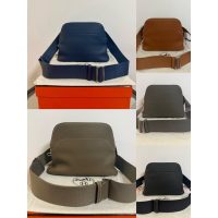 Hermes Bolide Messenger Bag in Etain Togo calfskin SHW full handmade boutique package