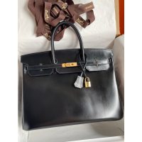 Hermes Birkin 35 top-handle handbag-box leather gun hardware full handmade boutique inclusion - 图片 2