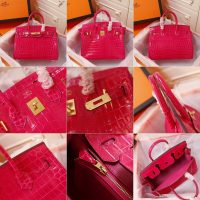 croco-effect Hermes birkin 30 to-handle handbag GHW boutique package