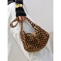 YSL wooden-bead shoulder underarm hobo tote/casual elbow bag - 图片 5