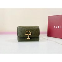 half horsebit Gucci bifold small wallet purse multislots card holder coin pouch - 图片 2
