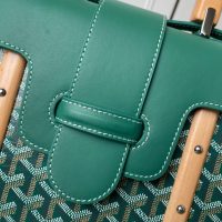 Goyard saigon structured handbag ccrossbody flap messenger bag Cambridge kelly bag wooden handle - 图片 4
