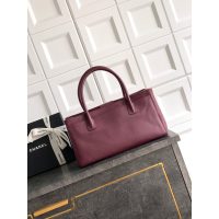 Large Chanel burgundy Preppy Coco Shopping Tote Bag in caviar calfskin