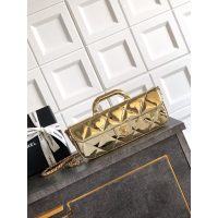 Chanel East-West Top Handle Baguette/mini handbag in metallic patent leather
