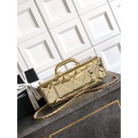 Chanel East-West Top Handle Baguette/mini handbag in metallic patent leather