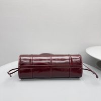 burgundy Prada Bolide Shoulder Bag in Polished Calfskin