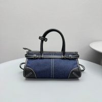 Prada Denim Top Handle Handbag in Calfskin Denim