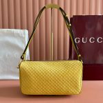 Gucci Yellow Half Horsebit Medium Shoulder Bag