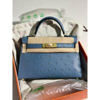 ostrich Hermes mini kelly pochette GHW full handmade boutique inclusion
