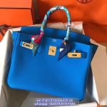 togo Hermes birkin 25 bleu zanzibar handbag GHW full handmade boutique inclusion