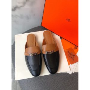 croco-effect Hermes calfskin flat slide mules sandal size35-40 boutqiue inclusion