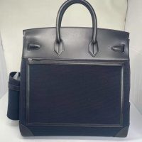 Hermes birkin hac 40 cargo travel luggage -canvas swift leather full handmade/boutique inclusion