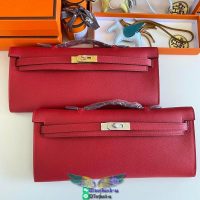 Epsom Hermes kelly cut 31 clutch evening cocktail pouch full handmade/boutique inclusion