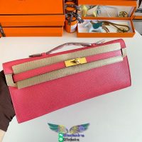 Epsom Hermes kelly cut 31 clutch evening cocktail pouch full handmade/boutique inclusion