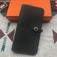 togo Hermes dogon bifold long wallet/passport card holder PHW full handmade/boutique inclusion