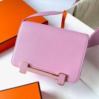 hermes geta shoulder messenger flap bag GHW in chevre leather full handmade/boutique inclusion