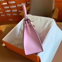 Hermes Kelly 25 sellier handbag GHW-rose sacura evercolor leatehr full handmade/boutique inclusion