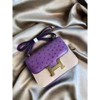 Hermes ostrich constance 24 shoulder messenger flap GHW full handbag /boutique inclusion