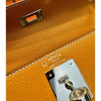 handcrafted Hermes Kelly 28 Sellier top-handle bag -Moutarde chevre leather boutique inclusion