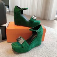 Hermes suede platform wedge sandal with kelly buckle size35-42 boutique iinclusion