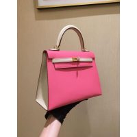 epsom Hermes kelly 25 bicolor handbag GHW full handmade boutique package