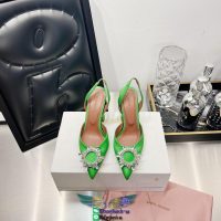 Pre-order amina muanddi sunflower-detailed velvet heel pump sandal slingback party wedding shoes 35- - 图片 8