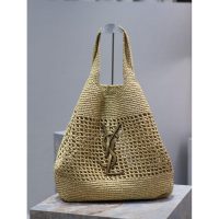YSL Raffia resort beach tote holiday holdall storage handbag shoulder shopper tote - 图片 7