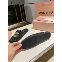 Miumiu flat slide mules casual half drag shoes elegant summer sandal slipper size35-41 - 图片 7