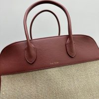 The Row margaux 15 canvas shopper tote weekender travel carryall handbag in smixed material - 图片 3