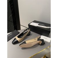 Chanel kitten-heel slingback pump flat ballerina shoes size 35-40