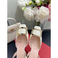 Roger RV shiny heel slingback pump sandal in patent leather size35-42 7cm height - 图片 9