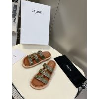 Celine women's flat slide sandal indoor outdoor slipper half drag shoes size35-40 - 图片 7