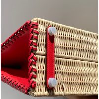 limited edition Hermes wicker Birkin 25 picnic handbag-full handmade boutique package