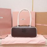 Miu miu east-west Gym bowling handbag/shoulder underarm baguette hobo in calfskin