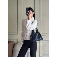 Small diamond-quilted Chanel hammock handbag/drawstring shoulder hobo tote/chain crossbody bag