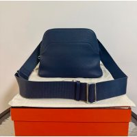 Hermes Bolide Messenger Bag in Etain Togo calfskin SHW full handmade boutique package
